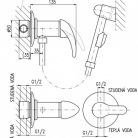 RAV DUNAJ bidē maisītāji, iebūvējams D447Z, zelta