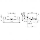 ORAS OPTIMA STYLE vannas maisītājs no sienas ar termostatu un pārslēdzēju, hroms