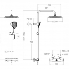 Dušas kolonna ar termostatu, rokas dušu un lietus dušu D30cm, RamonSoler brushed gold