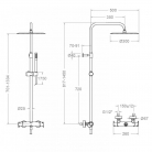 Dušas kolonna ALEXIA ar termostatu, rokas dušu un lietus dušu D30cm, RamonSoler brushed nickel