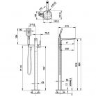 Maisītājs Vannai no grīdas BLADE kantains, melns