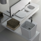 HATRIA G-FULL Pods labās puses WC+bidē komplekts ar baltu SC vāku 120x50cm, piekarināms pie sienas, balts