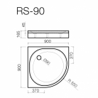 Akmens masas paliktnis RS-90*90 pusaplis ar paneli BEZ sifona