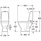 WC ar skolojamo kasti NAUTIC 1510 Hygienic Flush SC vāks, sienas izvads GUSTAVSBERG
