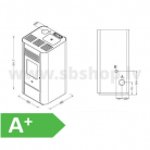Granulu kamīns Eva Calor DELIA 9,5kW sarkans