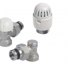 Radiatora Termoventilis 90 grādos, komplekts 1/2x1/2'' CARLO POLETTI ar baltu termogalvu