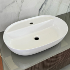 Izlietne HAPPY HOUR 12:00MF 57x38x15cm ar vietu maisītājam, balta