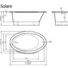 VISPOOL brīvstāvošās vannas SOLARE 1787*1075 (balta)