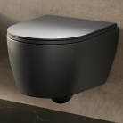 HATRIA FUSION pods piearināms Rimless ar soft close vāku, melns matēts
