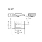 Izlietne Q-900 895x530 balta