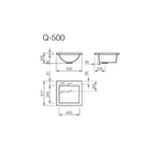 Izlietne Q-500 500x475 balta
