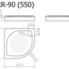 Akmens masas paliktnis RR-90*90 (550) ar paneli un sifonu