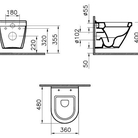 WC pods VITRA S50 Compact 48cm, piekarams bez vāka