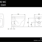 WC Pods SQUARE melns matēts 105+SC vāks 105