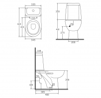 WC Pods RIGA sienas izvads ar skalojamo kasti un vāku, ECE AKCIJA