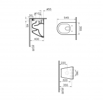 WC Pods VITRA INTEGRA Rim-Ex, piekarināmais ar soft close vāku