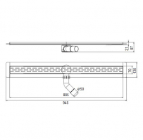 ACO Dušas kanāls ShowerDrain B 885 Wave H87 bez atloka