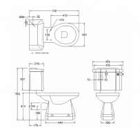 WC Burlington Rimless ar skalojamo kasti, bez vāka