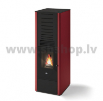 Granulu kamīns ar gaisa apsildi Eva Calor KAREN 9,5 kW sarkans