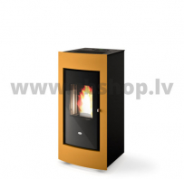Granulu kamīns ar 1 papildus gaisa izvadu Eva Calor EVELYN 11.5kW dzeltens