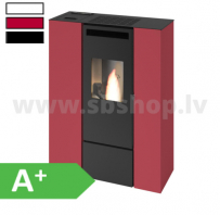 Granulu kamīns ar 1 papildus gaisa izvadu Eva Calor PIA SLIM 11kW melns