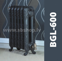 Čuguna radiators BEIGELAI BGL-600 (10 sekc.) gruntēts melnā krāsā