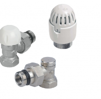 Radiatora Termoventilis 90 grādos, komplekts 1/2x1/2'' CARLO POLETTI ar baltu termogalvu