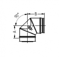 Schiedel PPL Līkums 90° ar tīrīšanas lūku d100 regulējams