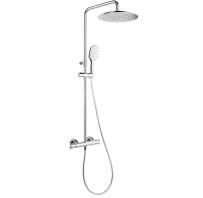 Dušas kolonna ar termostatu, lietus dušu D30cm un rokas dušu, teleskopiska truba, RamonSoler hroms