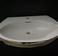 Izlietne OVALE inside white/outside platino 251
