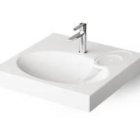 Izlietne virs veļas mašīnas CLARO balta ar ziepju trauku un stiprinājumiem. Akmens masa