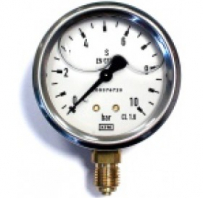 W Manom. ar glicerīnu 0-10bar 1/4" R D63