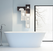 VISPOOL brīvstāvošā vanna SELENE 1585*640*610mm ar noplūdes sifonu, balta