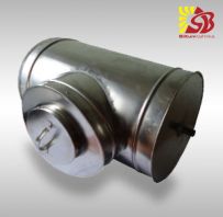 Izolēti nerūsējoša tērauda skursteņa trejgabals d180/280 90° ar tīrāmo lūku