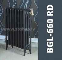 Čuguna radiators BEIGELAI BGL-660-RD (16 sekc.) gruntēts melnā krāsā