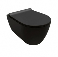 HATRIA FUSION pods piearināms Rimless ar soft close vāku, melns matēts