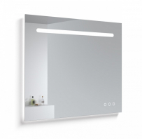 KAME SMART spogulis ar LED apgaismojumu, sensoro slēdzi, apsildi un bluetooth skaļruni, 100x80cm
