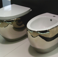 WC bidē OVAL inside white/outside platino 251