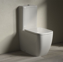 HATRIA BIANCA pods grīdas, balts ar bāciņu un Soft Close vāku