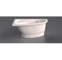 VISPOOL stūra vanna MIA 1400*900mm balta akmens masa