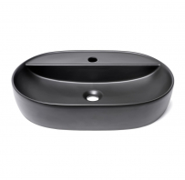 Izlietne HAPPY HOUR 12:00MF 57x38x15cm ar vietu maisītājam, black matt