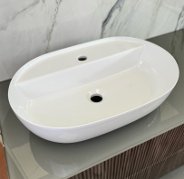 Izlietne HAPPY HOUR 12:00MF 57x38x15cm ar vietu maisītājam, balta matēta