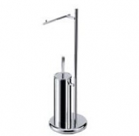 WC birstes+tualetes papīra turētājs brīvstāvošs PIANTANE hromēts