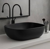 Izlietne HAPPY HOUR 12:00S, 57x38x15cm, black matt krāsa