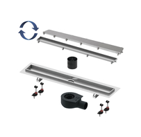 Dušas traps 90cm TECE ar flīzes (TILE) un STEEL dekoratīvo daļu, sifonu