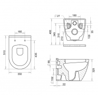 Piekarināmais pods RONDO melnā krāsā ar soft close vāku