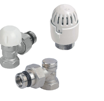 Radiatora Termoventilis 90 grādos, komplekts 1/2x1/2'' CARLO POLETTI ar baltu termogalvu