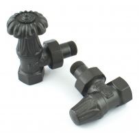 Carlo Poletti ARTISTIC 90grādu ventīļu komplekts 1/2` x 1/2'', ar korķi un atgaisotāju, antracīts