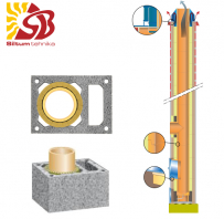 Keramzīta dūmvads D160 9m vienkanāla ar ventilāciju