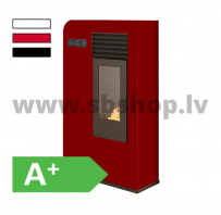 Granulu kamīns Eva Calor ZITA SLIM 7.5 kW sarkans